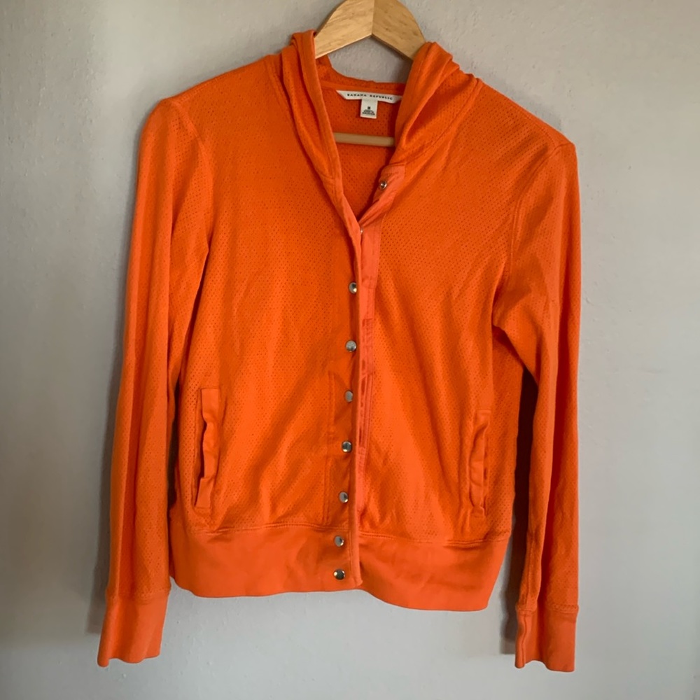 Women’s Vintage Banana Republic Front Snap Mesh Lightweight Hoodie